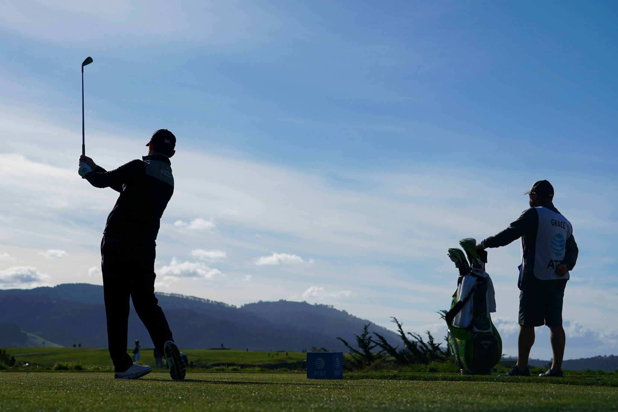 Player/caddie pairs at the 2019 AT&T Pebble Beach ProAm Caddie Network